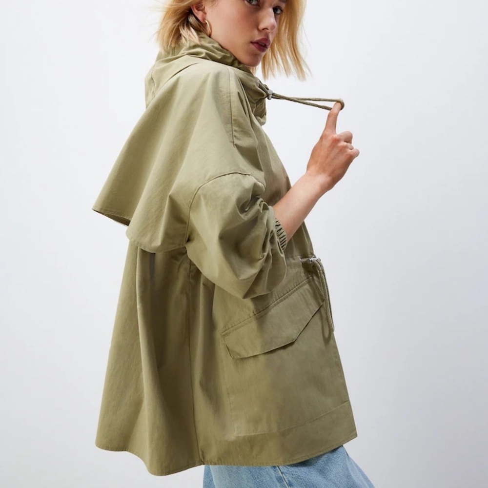 Ambush Green Hooded Sherpa fleece lined Jacket Sz XL